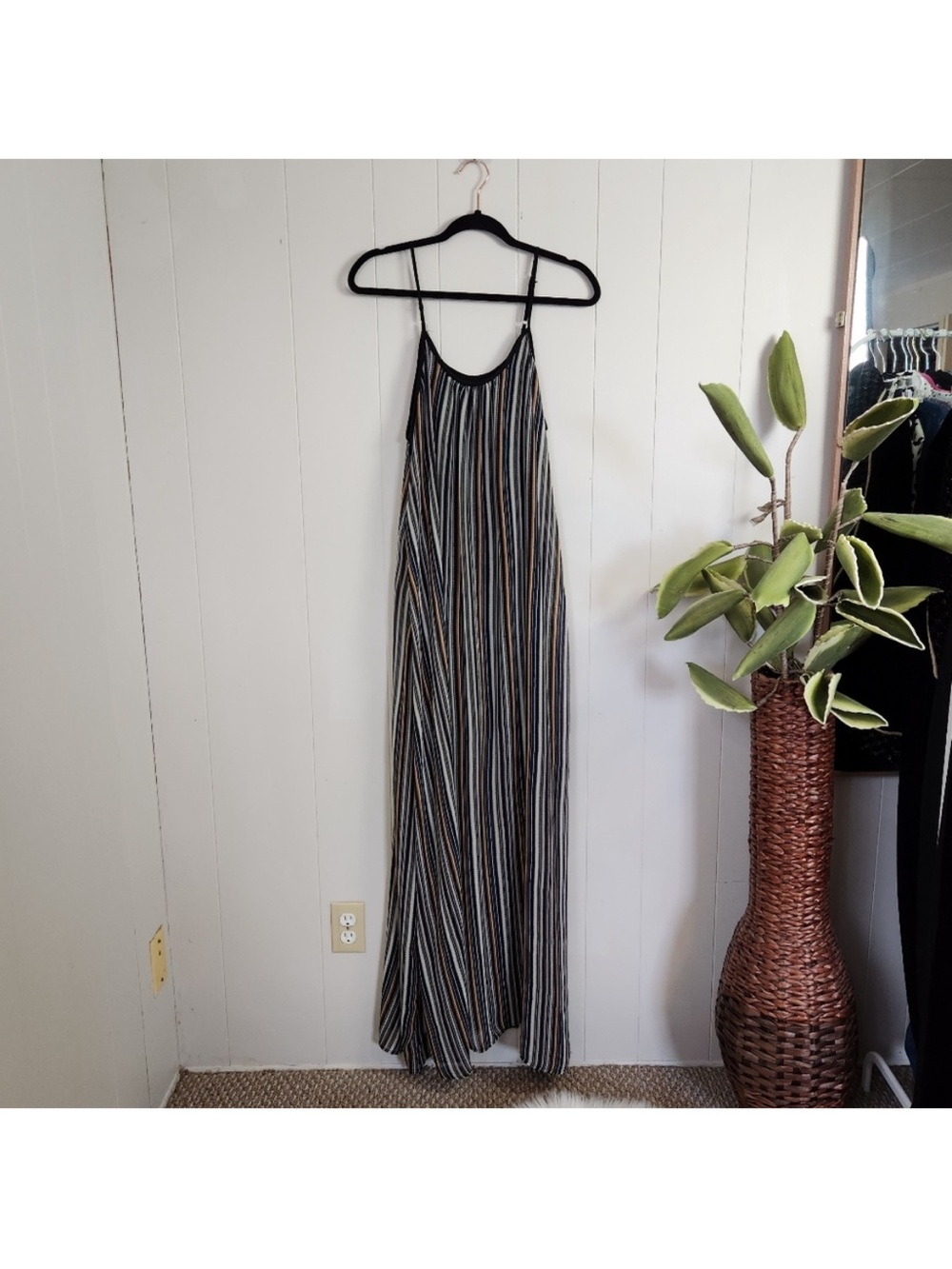 Ya Los Angeles Black Striped Maxi Dress